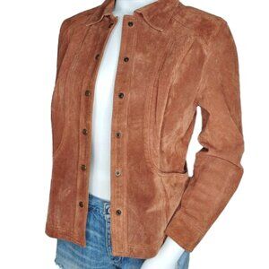 Coldwater Creek Genuine Suede Jacket snap front XS